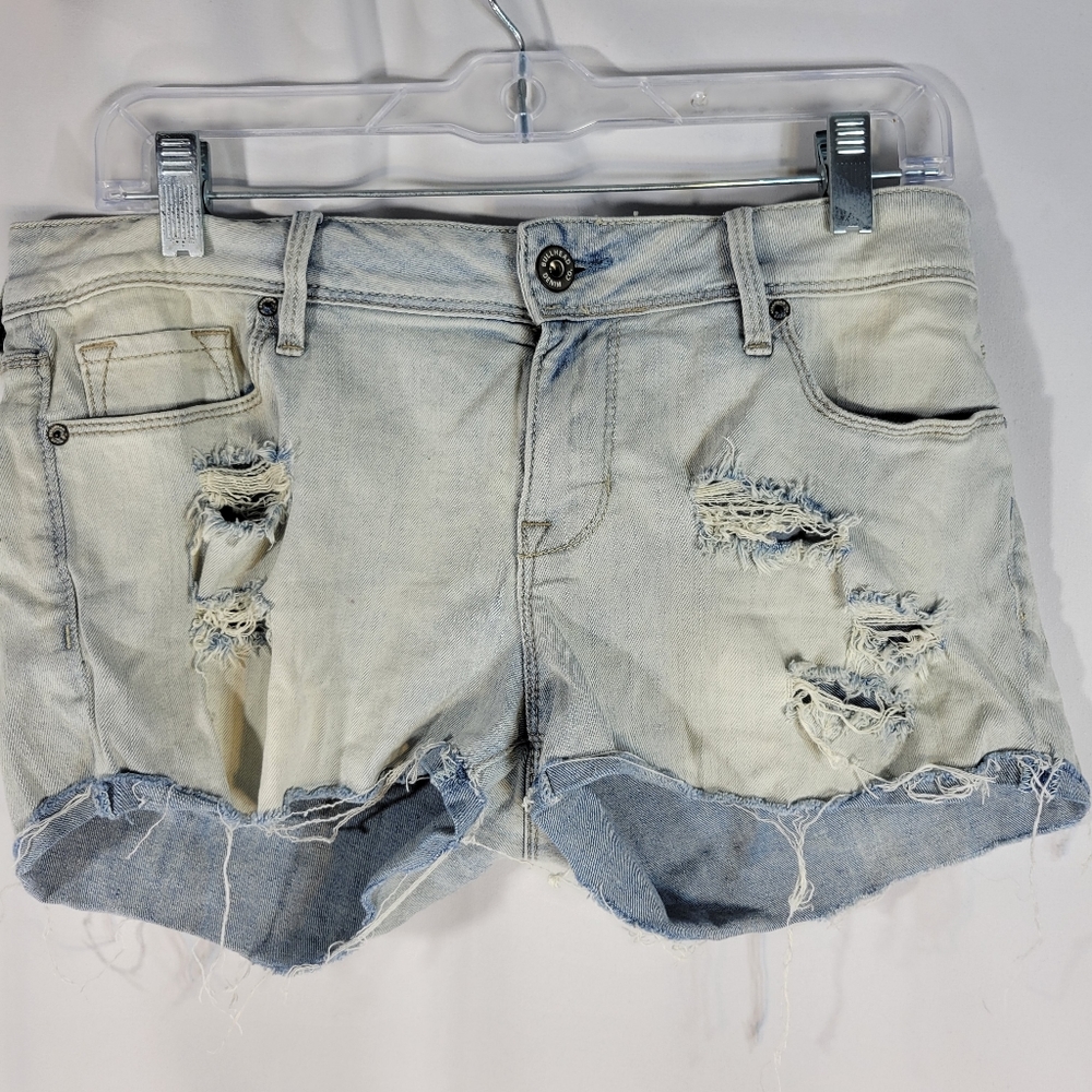 Bullhead Distressed Five Pocket Frayed Blue Jean Shorts Size 9